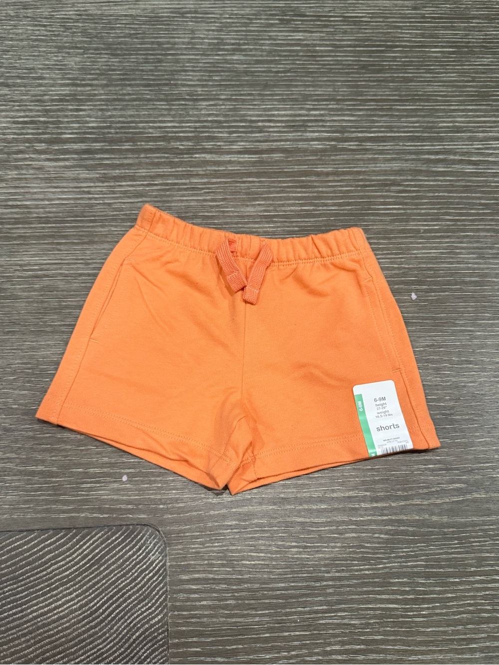 NWT Size 6-9 months Wonder Nation Orange Knit Drawstring Shorts